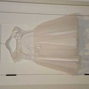 White tulle and lace applique dress